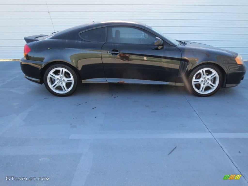 2004 Tiburon GT - Jet Black / Black photo #2