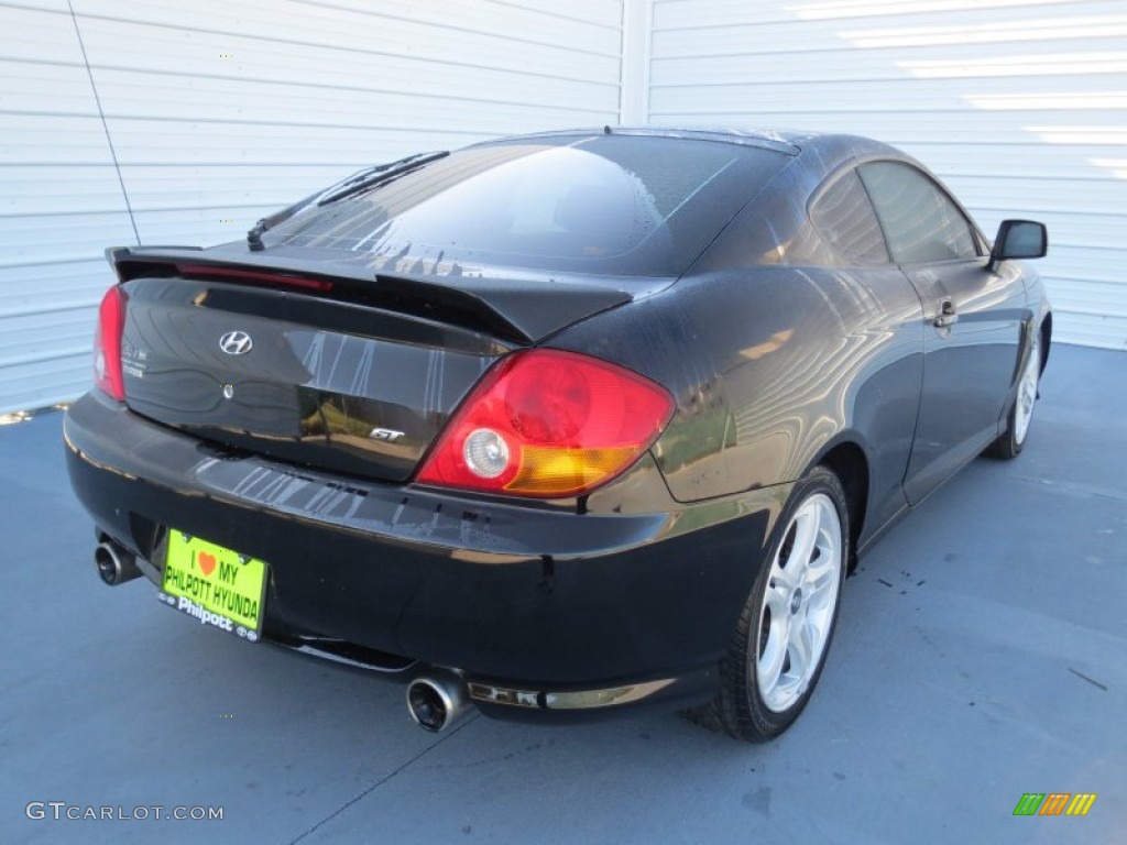 2004 Tiburon GT - Jet Black / Black photo #3