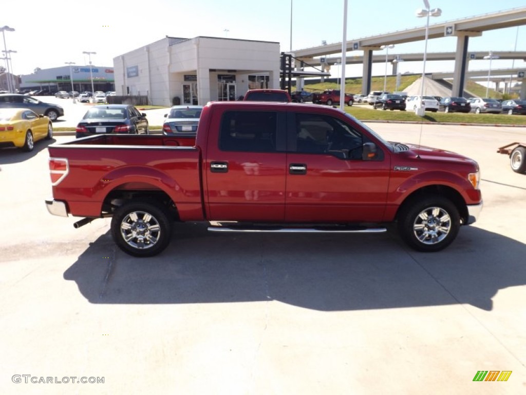 2010 F150 XLT SuperCrew - Red Candy Metallic / Tan photo #6