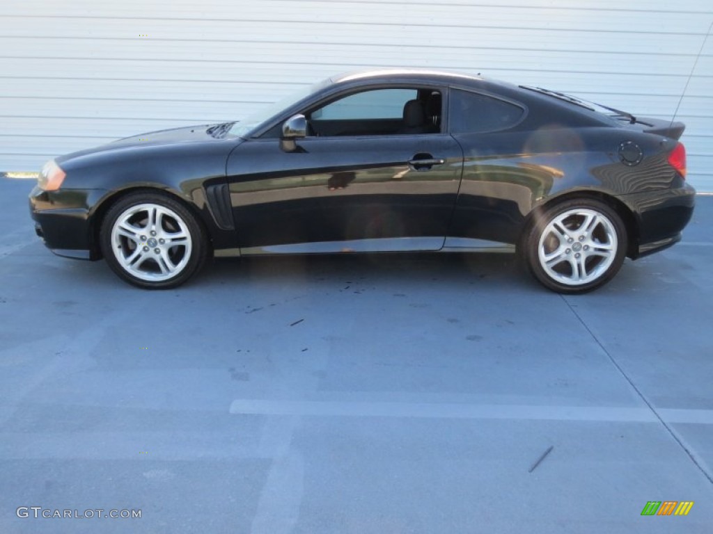2004 Tiburon GT - Jet Black / Black photo #5