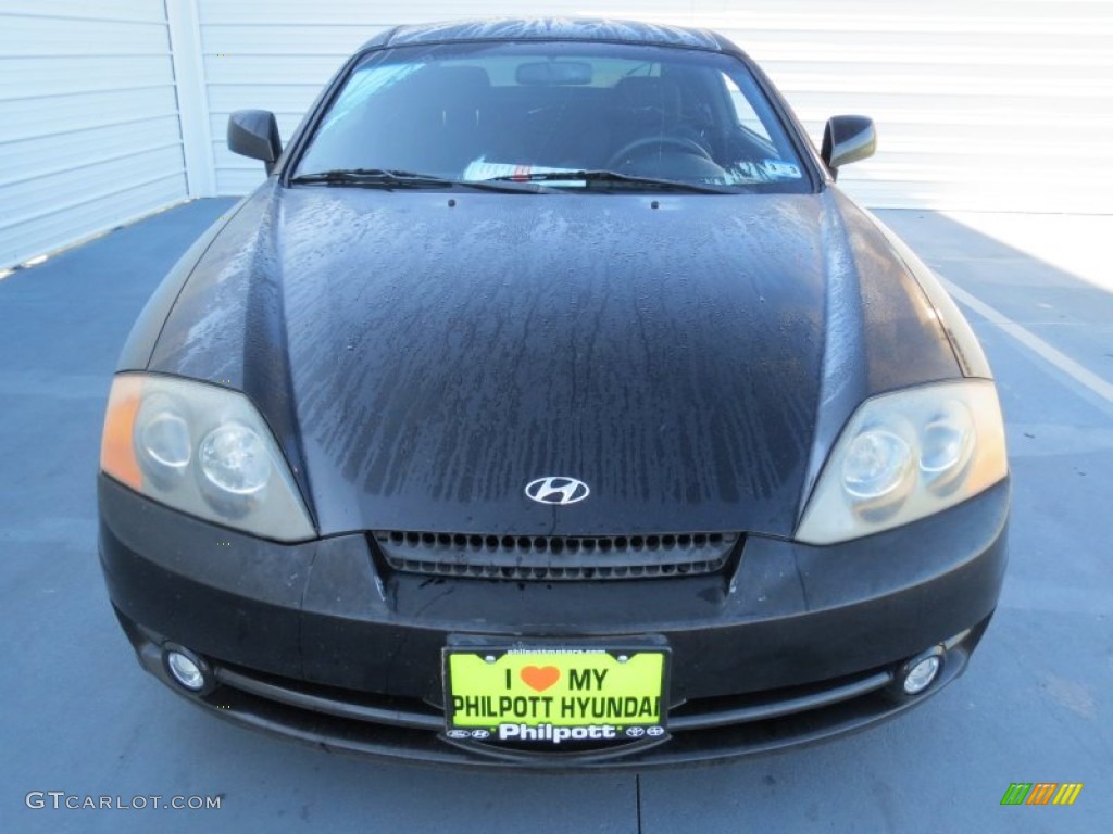 2004 Tiburon GT - Jet Black / Black photo #7