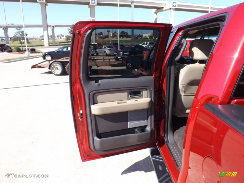 2010 F150 XLT SuperCrew - Red Candy Metallic / Tan photo #17