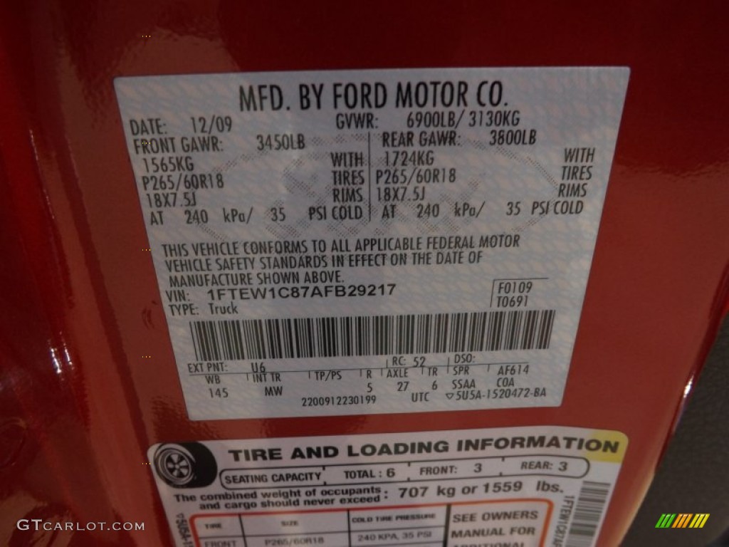 2010 F150 XLT SuperCrew - Red Candy Metallic / Tan photo #25