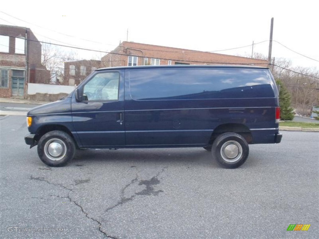 True Blue Metallic 2002 Ford E Series Van E250 Commercial Exterior Photo #72976684