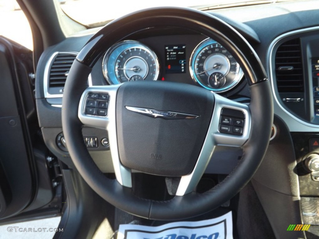 2013 Chrysler 300 C Black Steering Wheel Photo #72981213