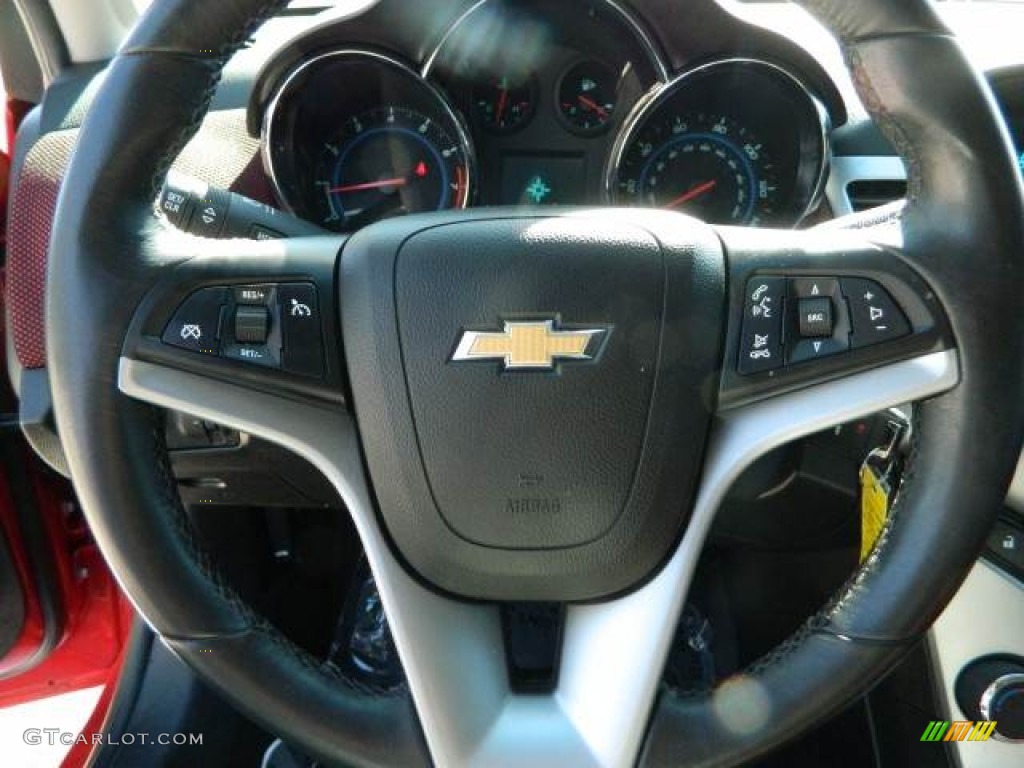 2012 Chevrolet Cruze LT/RS Jet Black/Sport Red Steering Wheel Photo #72982806