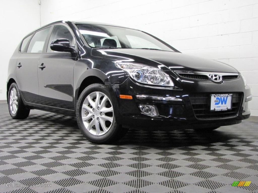 2009 Elantra Touring - Black Pearl / Black photo #1