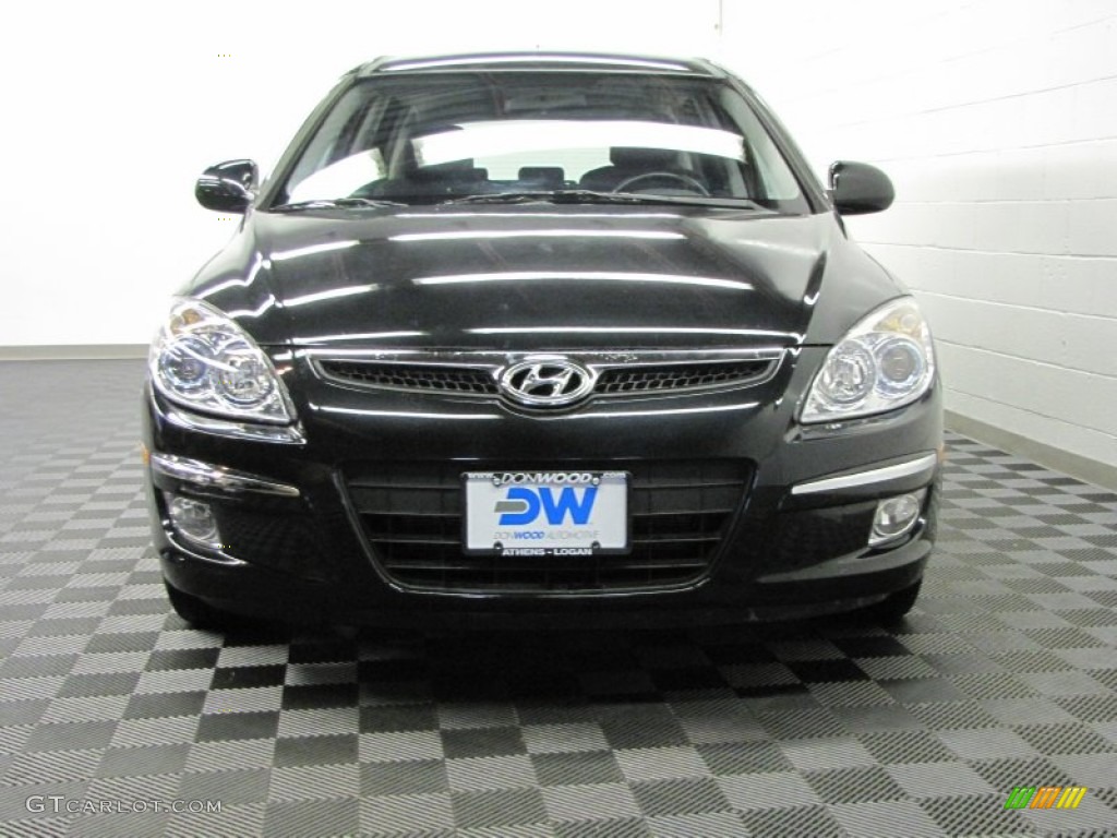 2009 Elantra Touring - Black Pearl / Black photo #3