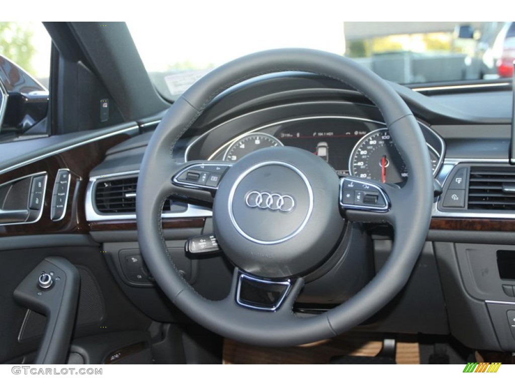 2013 Audi A6 3.0T quattro Sedan Black Steering Wheel Photo #72984087