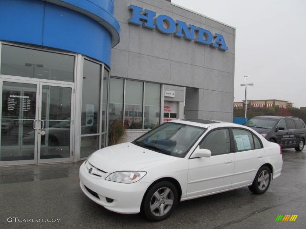 2004 Civic EX Sedan - Taffeta White / Ivory Beige photo #1