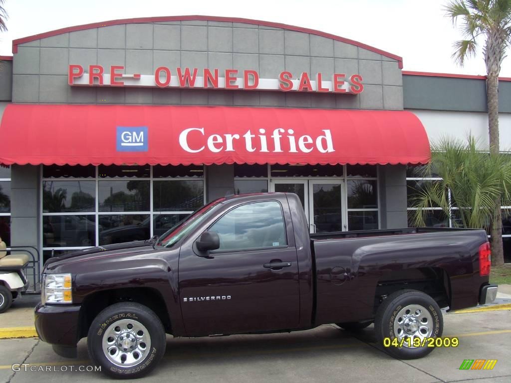 2008 Silverado 1500 LS Regular Cab - Dark Cherry Metallic / Dark Titanium photo #1
