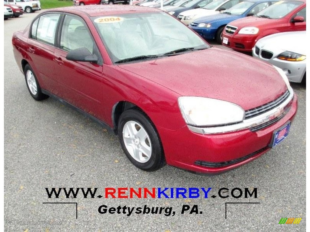 2004 Malibu LS V6 Sedan - Sport Red Metallic / Neutral photo #1