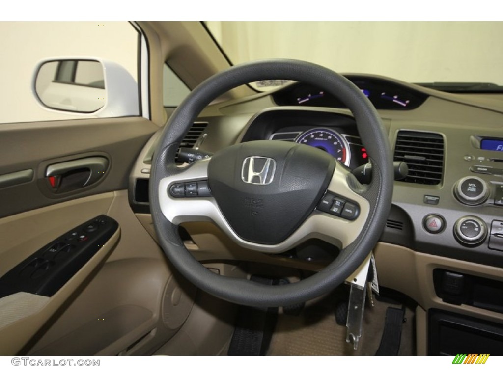 2006 Honda Civic EX Sedan Ivory Steering Wheel Photo #72989484