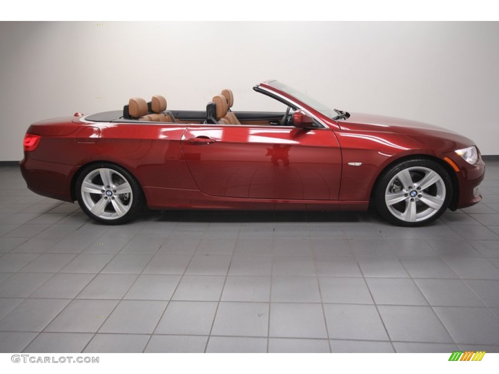 2011 3 Series 328i Convertible - Vermillion Red Metallic / Saddle Brown Dakota Leather photo #7