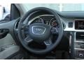 2013 Audi Q7 Limestone Gray Interior Steering Wheel Photo