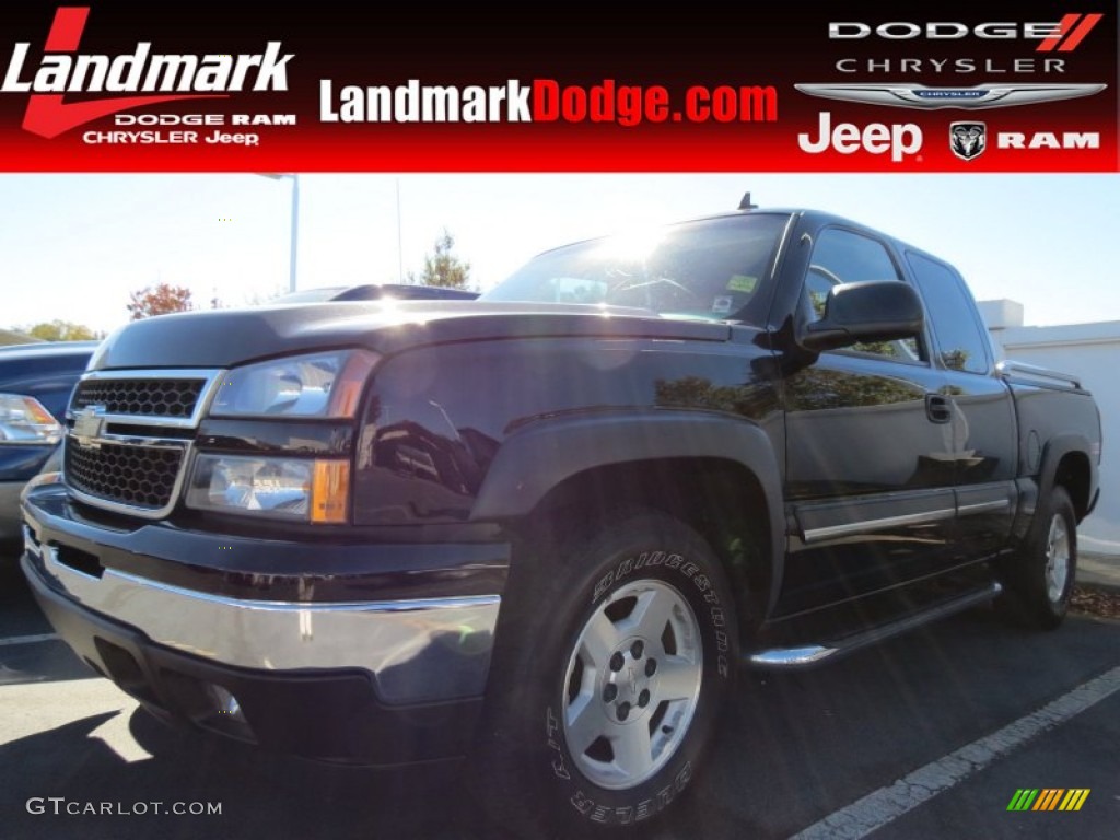 2006 Silverado 1500 Z71 Extended Cab 4x4 - Black / Tan photo #1