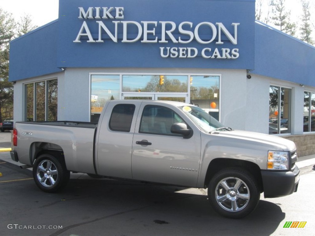 2009 Silverado 1500 Extended Cab 4x4 - Silver Birch Metallic / Dark Titanium photo #1
