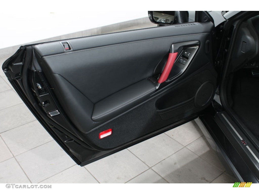 2013 Nissan GT-R Black Edition Black Edition Black/Red Door Panel Photo #72998857
