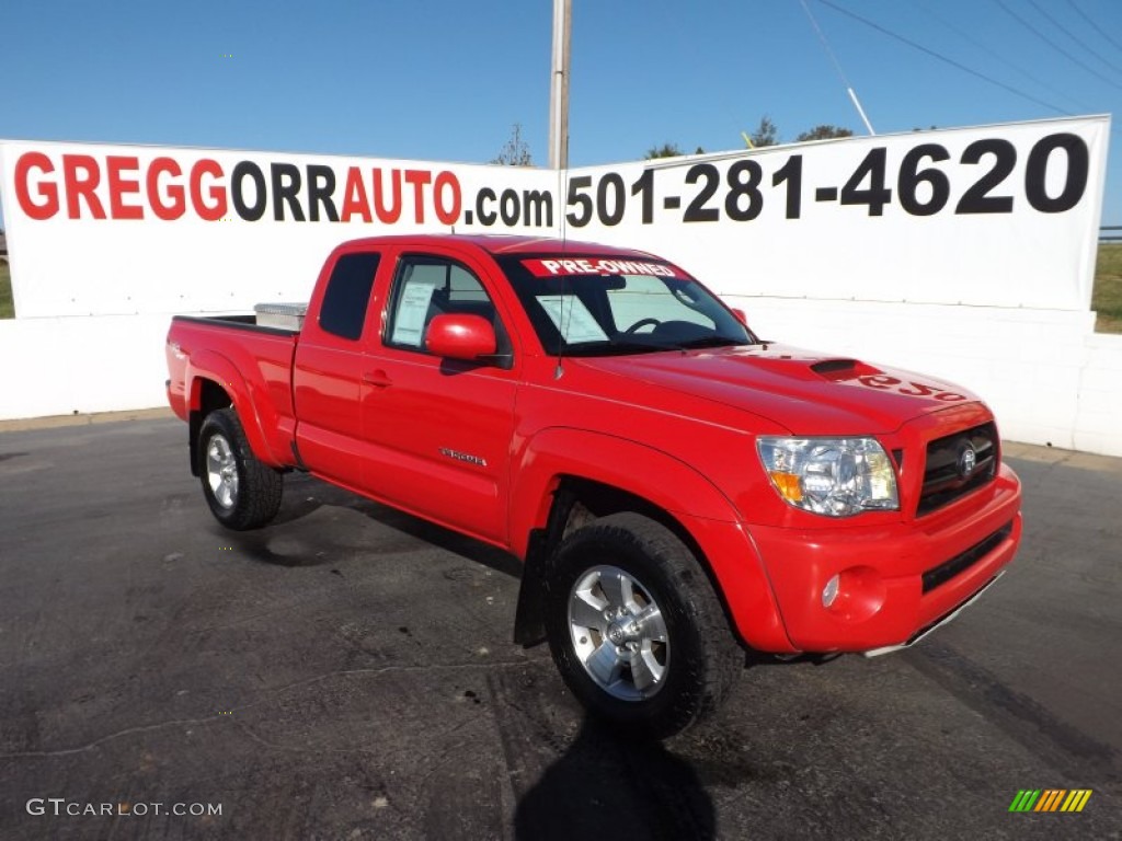 2007 Tacoma V6 TRD Sport Access Cab 4x4 - Radiant Red / Graphite Gray photo #1