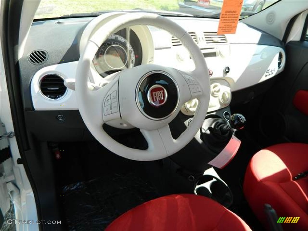 2013 Fiat 500 Pop Rosso/Avorio (Red/Ivory) Dashboard Photo #73002295