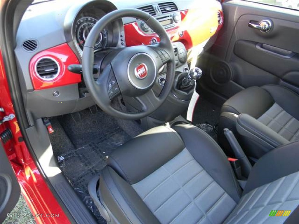Sport Nero/Grigio/Nero (Black/Gray/Black) Interior 2013 Fiat 500 Sport Photo #73003467