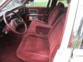 1990 Cadillac Brougham Burgundy Interior Front Seat Photo