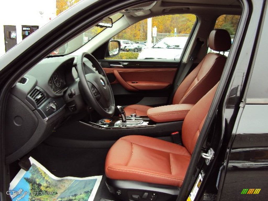 Chestnut Nevada Leather Interior 2011 BMW X3 xDrive 28i Photo #73004578