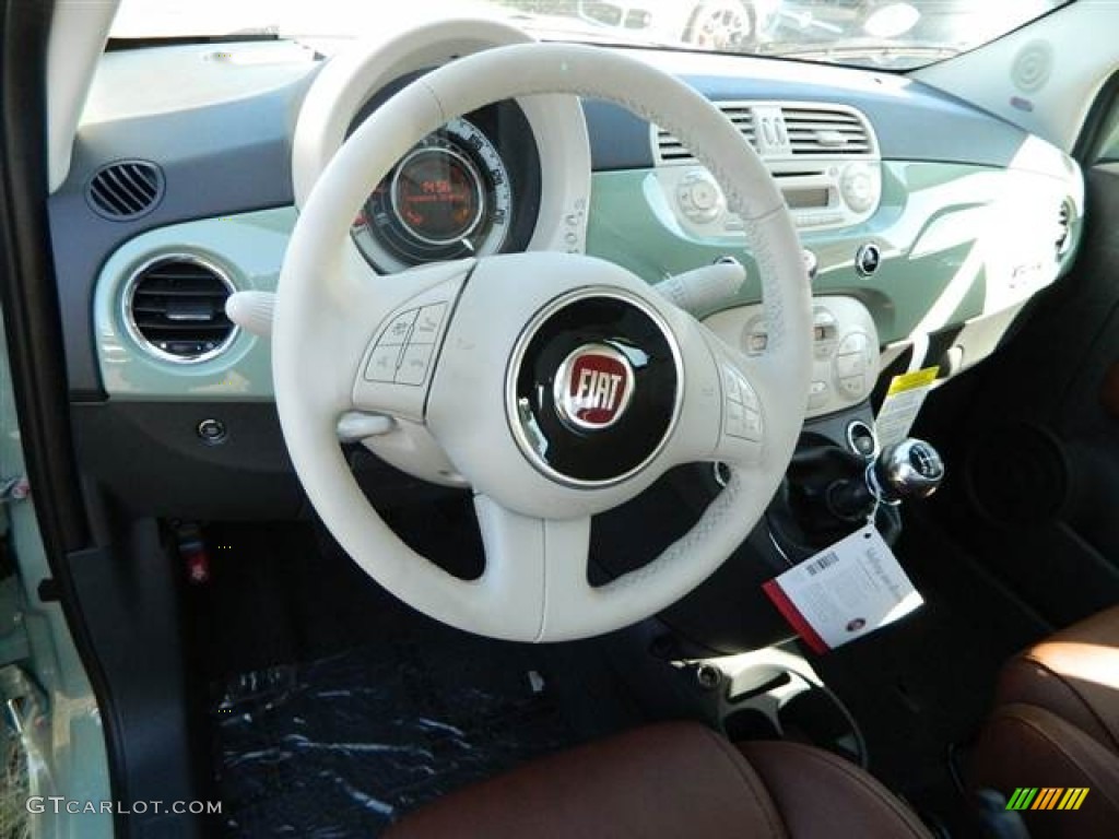 2013 Fiat 500 c cabrio Lounge Marrone/Avorio (Brown/Ivory) Dashboard Photo #73004674
