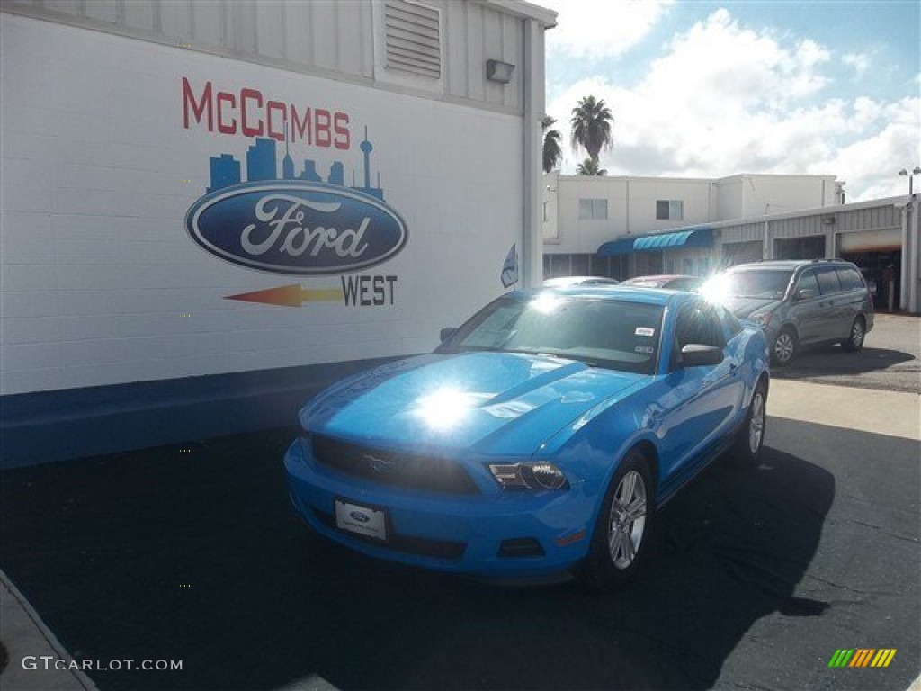 2012 Mustang V6 Coupe - Grabber Blue / Charcoal Black photo #1