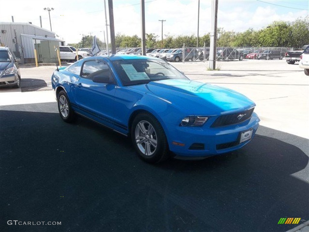 2012 Mustang V6 Coupe - Grabber Blue / Charcoal Black photo #3