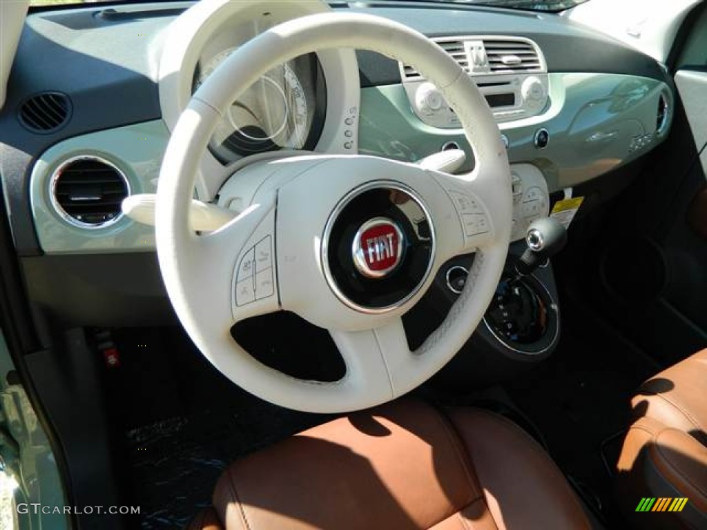 2013 Fiat 500 Lounge Marrone/Avorio (Brown/Ivory) Dashboard Photo #73005715
