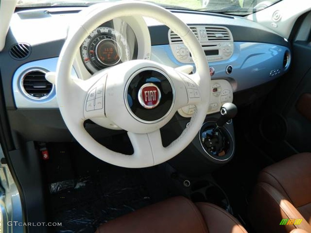 2013 Fiat 500 Lounge Marrone/Avorio (Brown/Ivory) Dashboard Photo #73005925