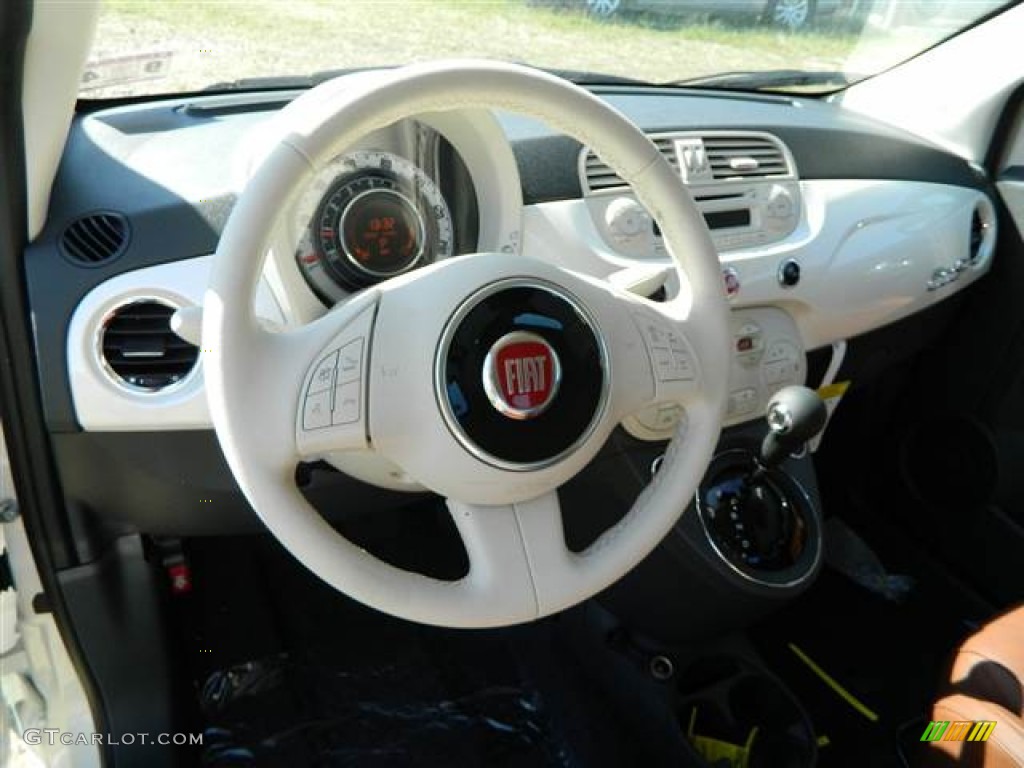 2013 Fiat 500 c cabrio Lounge Marrone/Avorio (Brown/Ivory) Dashboard Photo #73007165