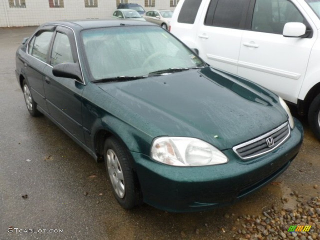 2000 Civic LX Sedan - Clover Green Pearl / Beige photo #1