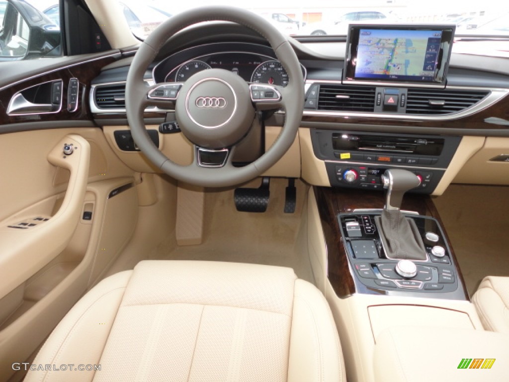 2013 Audi A6 3.0T quattro Sedan Velvet Beige Dashboard Photo #73009012