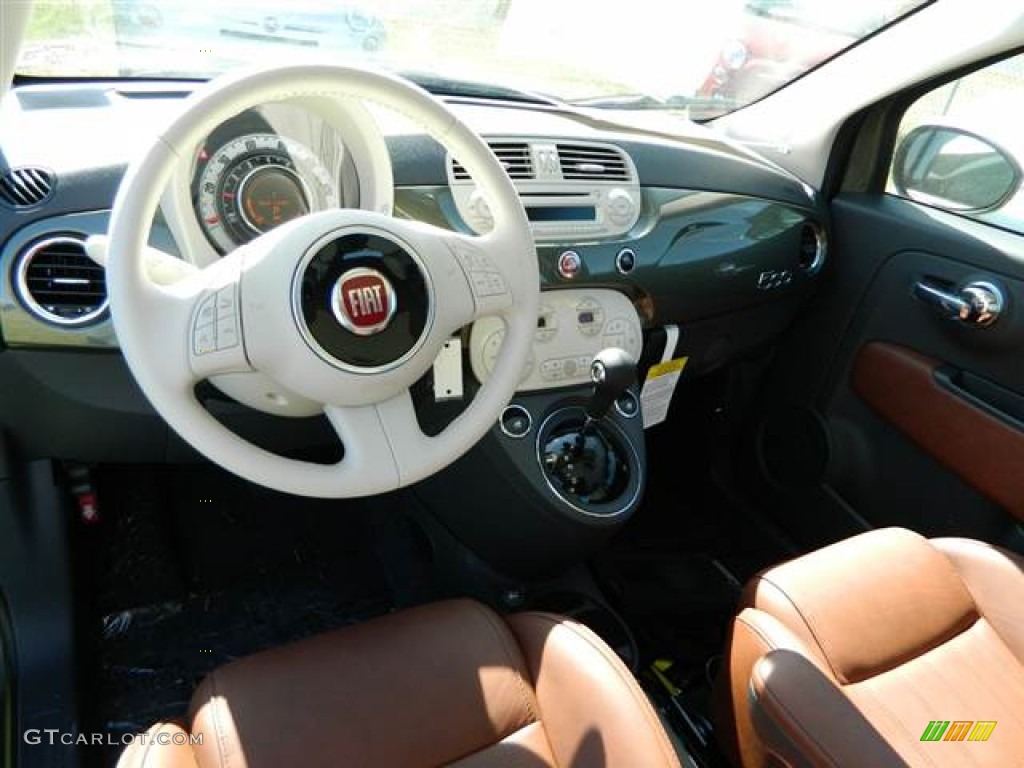 Marrone/Avorio (Brown/Ivory) Interior 2013 Fiat 500 Lounge Photo #73010635