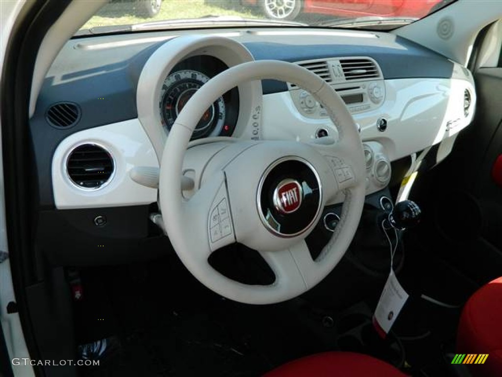 2013 Fiat 500 Pop Rosso/Avorio (Red/Ivory) Dashboard Photo #73011652