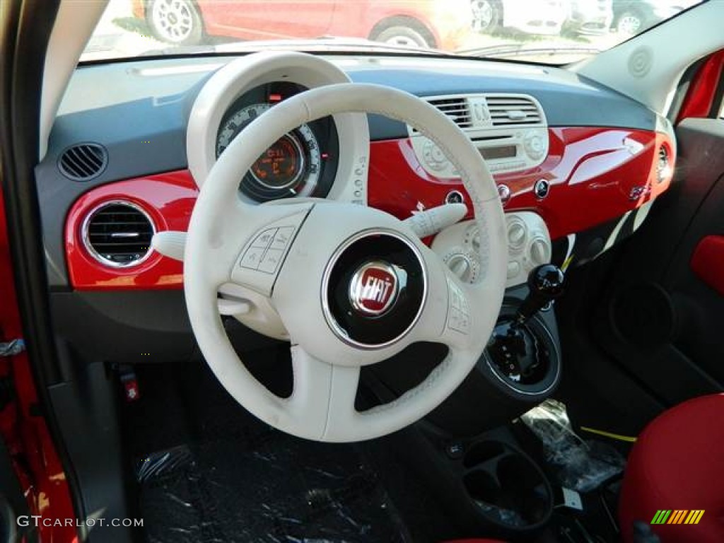 2013 Fiat 500 Pop Rosso/Avorio (Red/Ivory) Dashboard Photo #73013710