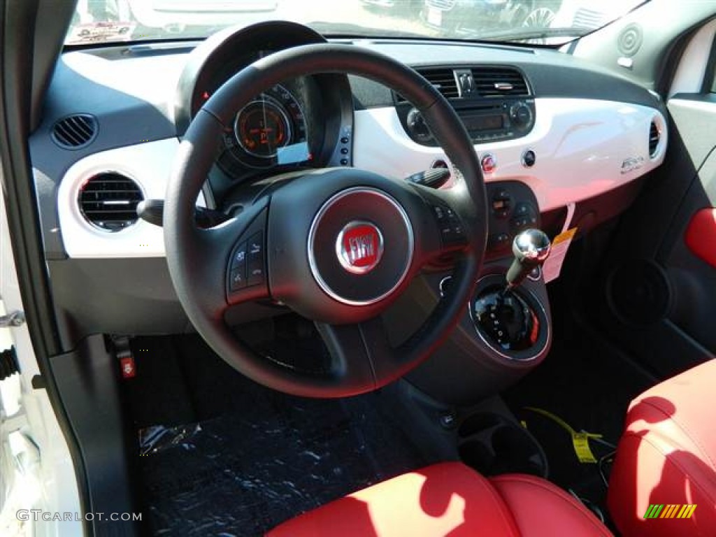 Sport Rosso/Nero (Red/Black) Interior 2013 Fiat 500 Sport Photo #73014112