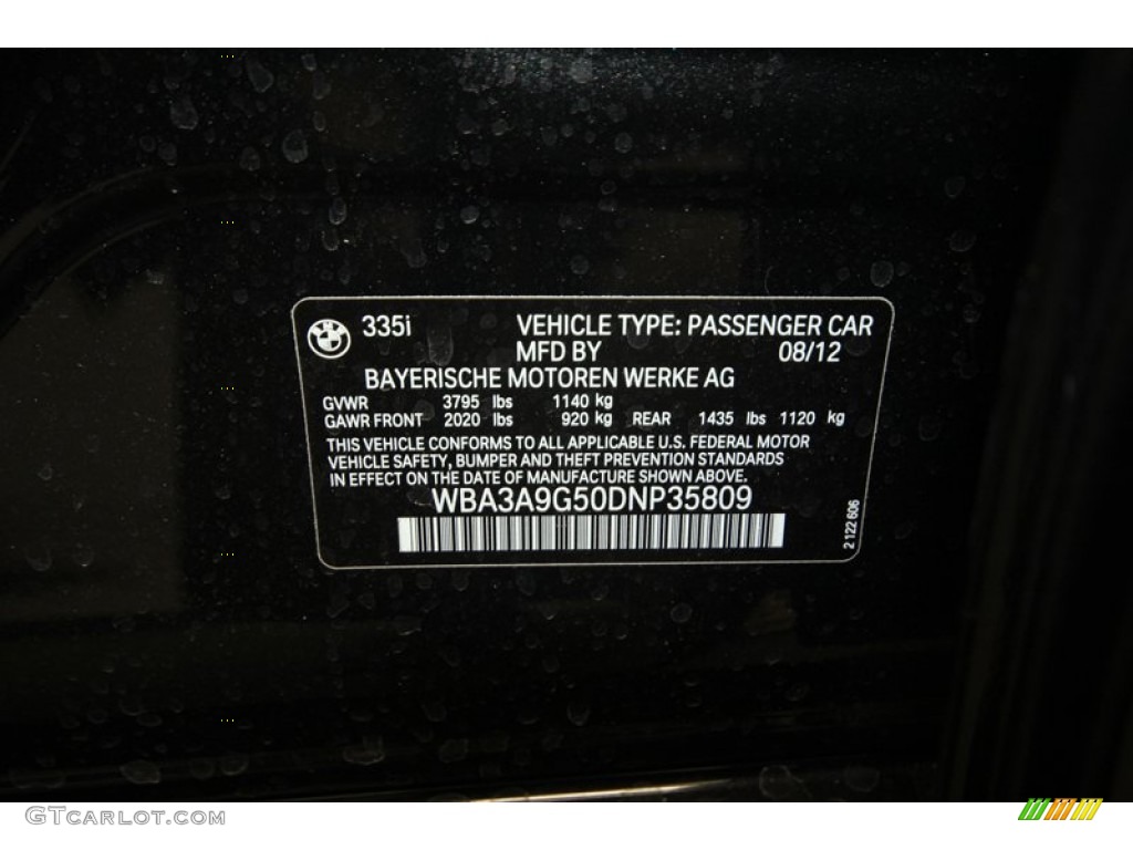 2013 3 Series 335i Sedan - Black Sapphire Metallic / Black photo #19