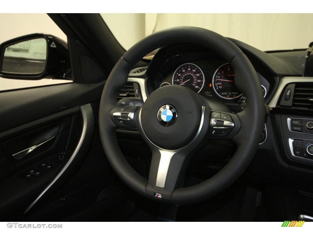 2013 BMW 3 Series 335i Sedan Black Steering Wheel Photo #73014979