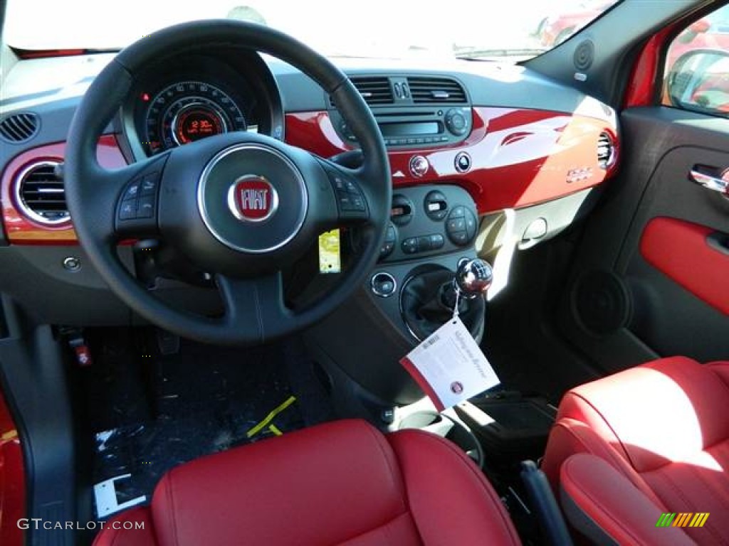 Sport Rosso/Nero (Red/Black) Interior 2013 Fiat 500 Sport Photo #73015321