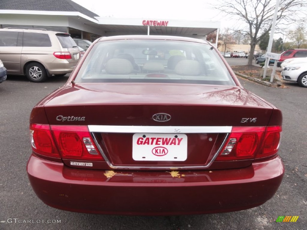 2006 Optima EX V6 - Radiant Red / Beige photo #7