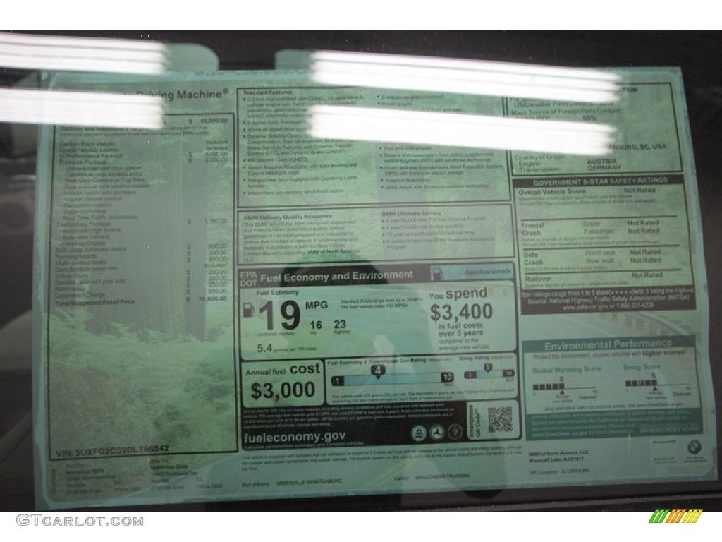 2013 BMW X6 xDrive35i Window Sticker Photo #73016883