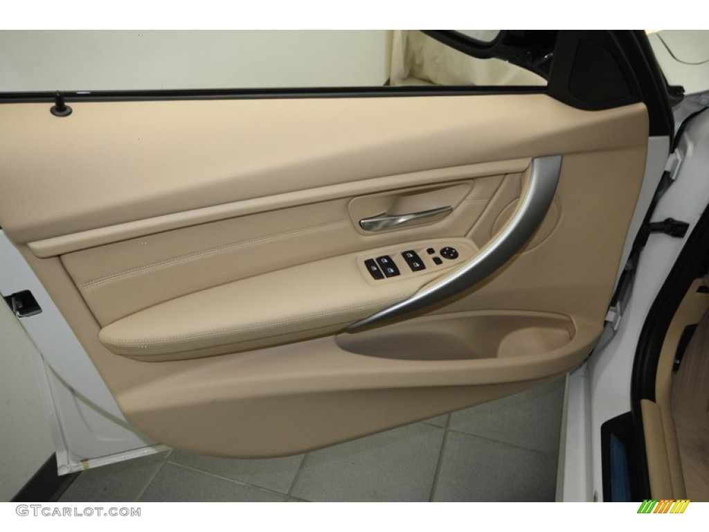 2013 BMW 3 Series 335i Sedan Venetian Beige Door Panel Photo #73017193