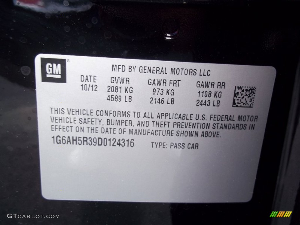2013 Cadillac ATS 3.6L Luxury AWD Info Tag Photo #73018186