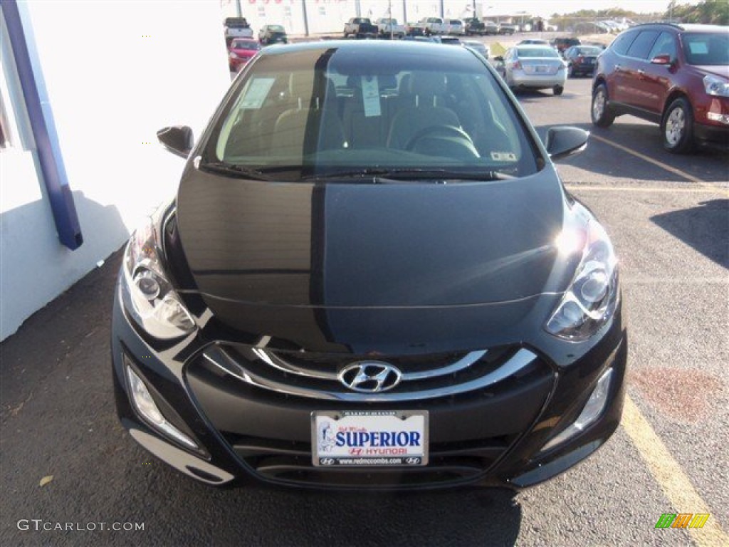 2013 Elantra GT - Black Noir Pearl / Beige photo #2