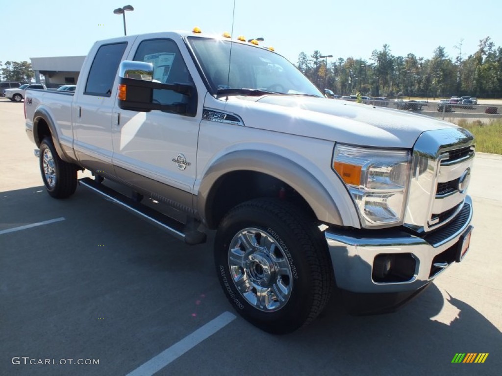 White Platinum Metallic Tri-Coat Ford F350 Super Duty