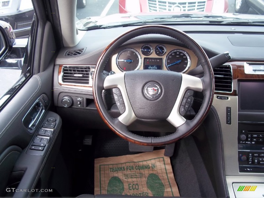 2013 Cadillac Escalade Platinum AWD Ebony Steering Wheel Photo #73018468