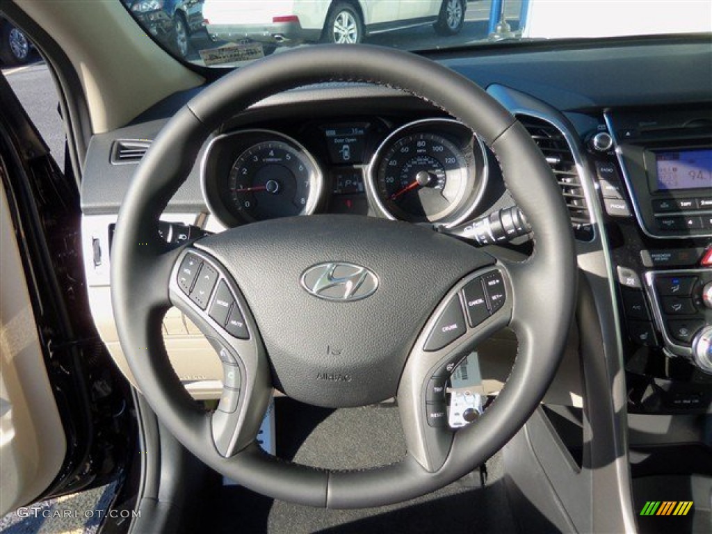 2013 Elantra GT - Black Noir Pearl / Beige photo #16